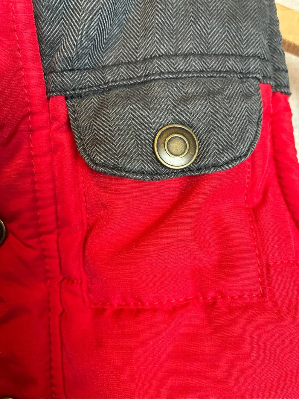 Carters Red Sherpa Collar Quilted Puffer Vest Kids 3T Snaps Fleece Lined Cozy